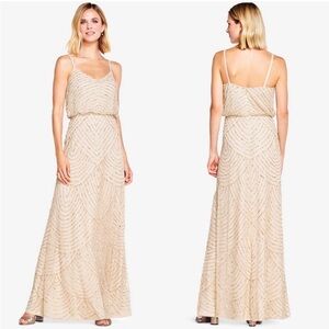 BHLDN Adrianna Papell Sequin Beaded Blouson Gown Maxi Dress Cocktail Party 2